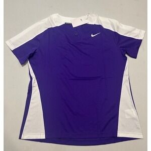 Nike‎ Womens Vapor Select 1-Button Softball Jersey Purple White Swoosh - Size L